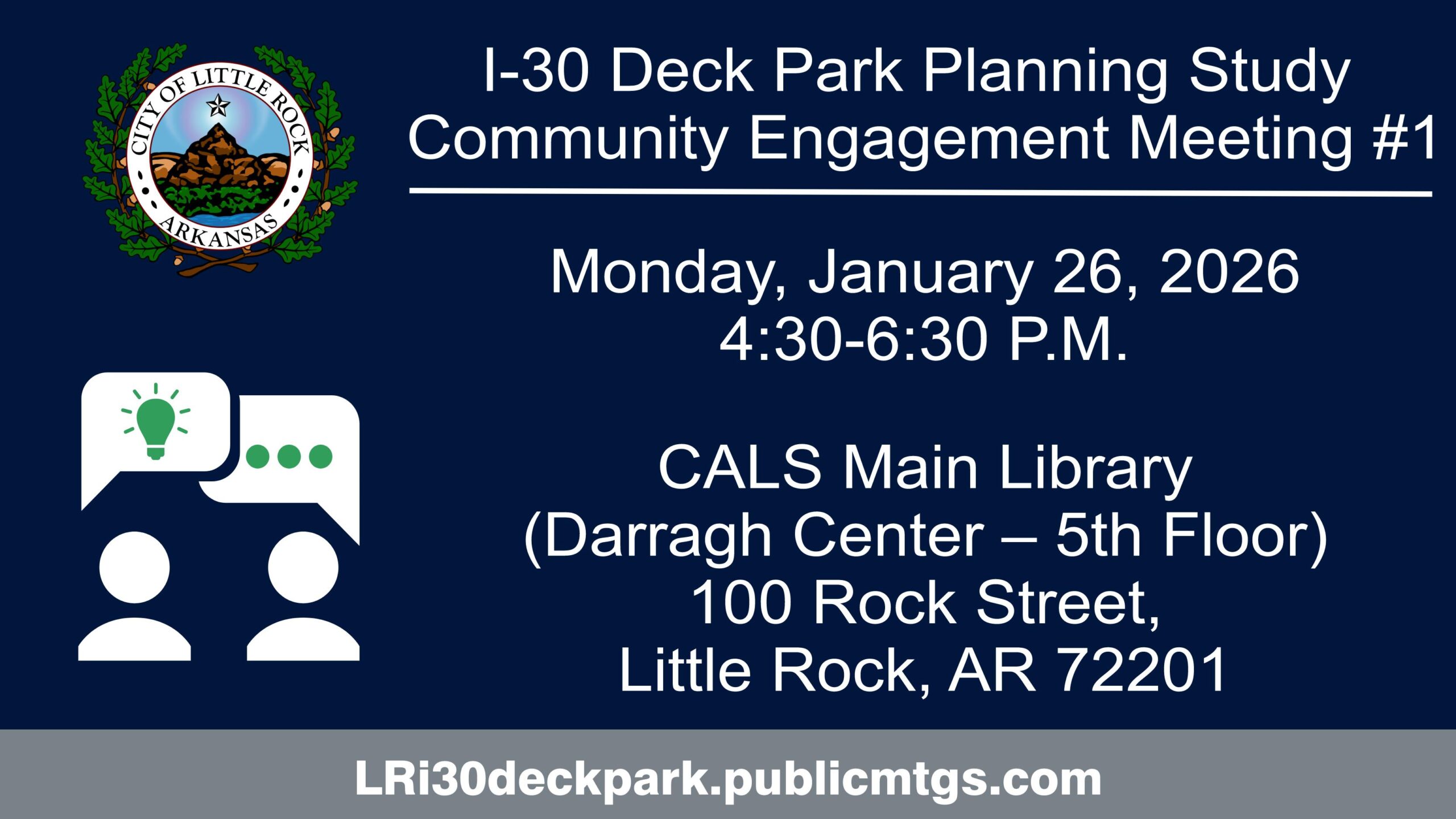 Little Rock I-30 Deck Park Planning Study (January 26, 2026)